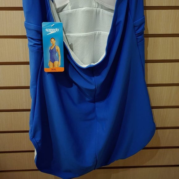 Speedo Women One Piece Halter Tie Swimsuit Hyper-- Royal Blue - Picture 4 of 9